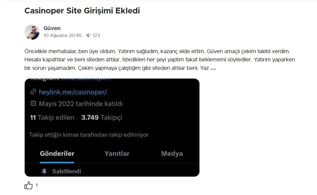 Casinoper Görüşler: Kullanıcı Yorumları ve Deneyimler